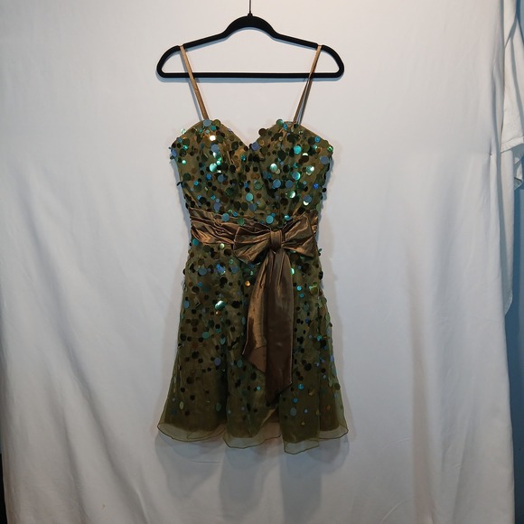 Tony Bowls Dresses & Skirts - Tony Bowls sz 4 cocktail dress sequin y2k fairy ethereal swamp coquette rare htf